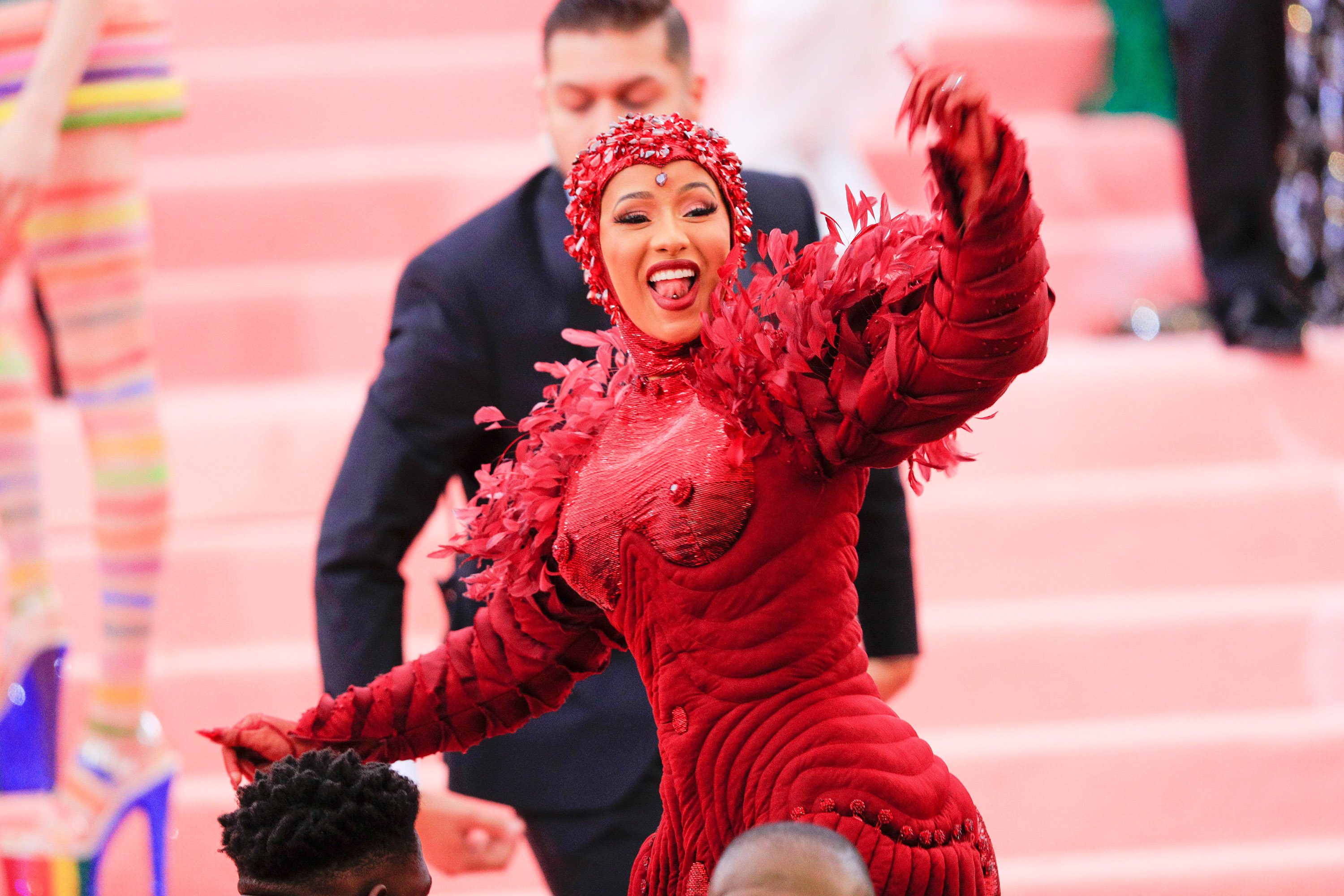 cardi b red dress met gala Cardi B Dress Was Basically The Met Gala Red Carpet
