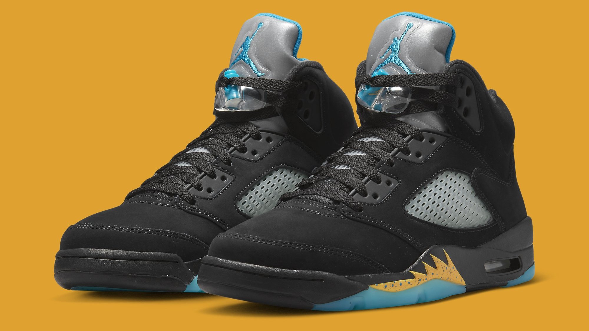 Blue and yellow jordan 5 release date best sale