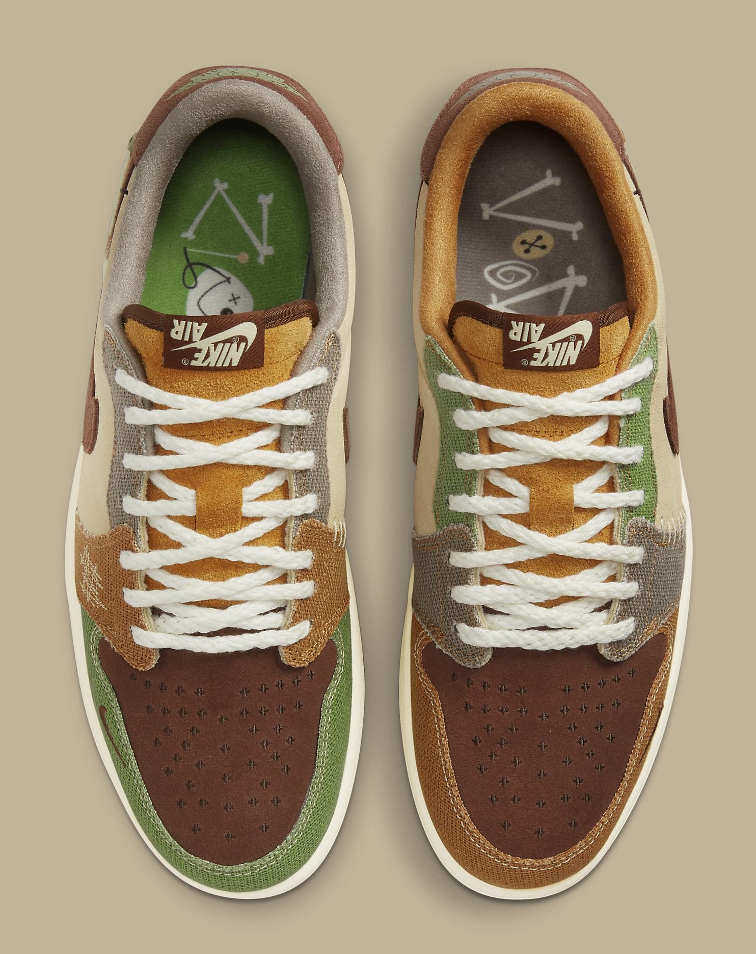 【Jordan 1 x Zion Williamson】Retro Low OG Flax Oil Green Zion Williamson Nike Air Jordan 1 Low OG Flax Oil Green
