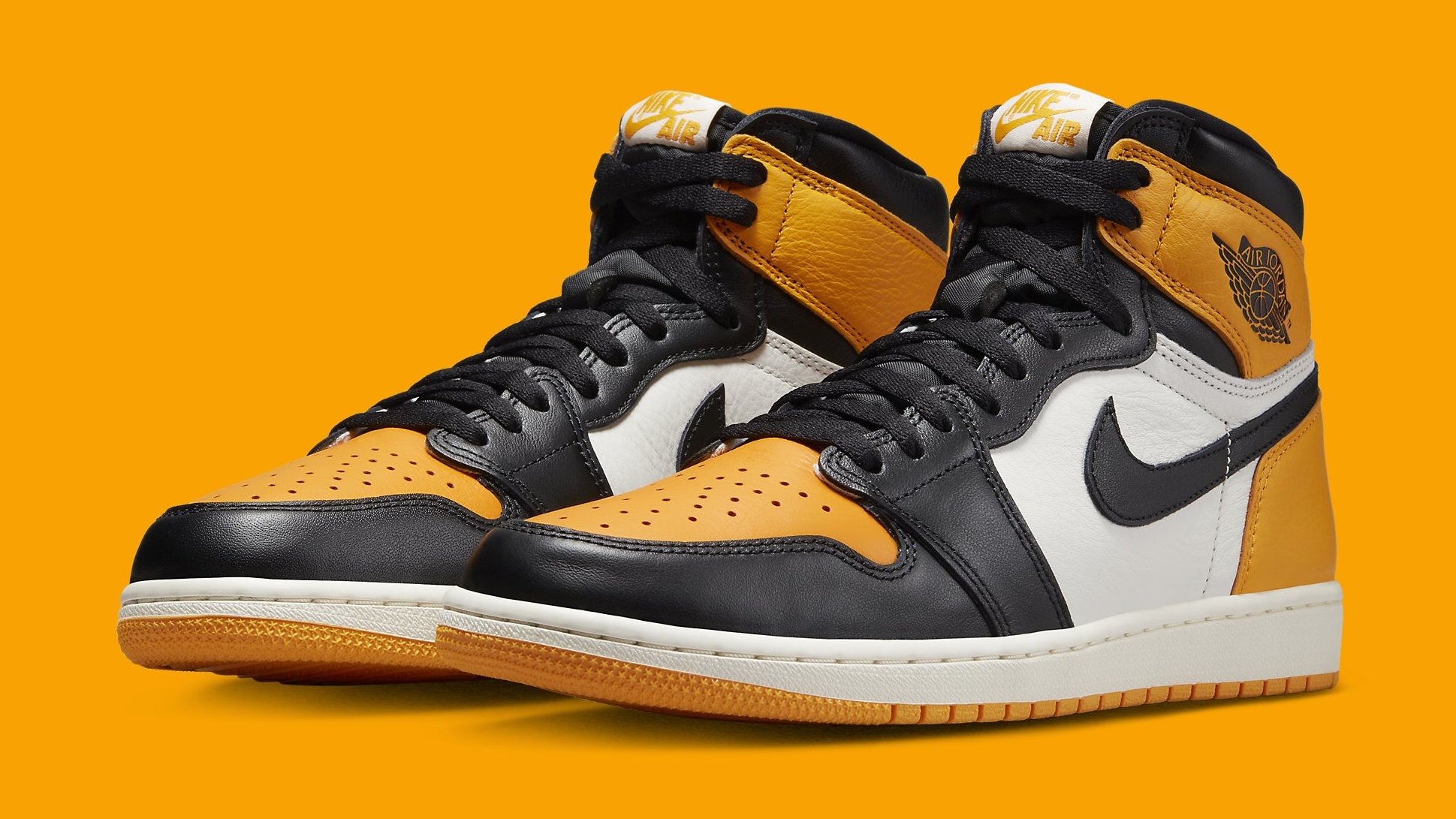 Black and yellow air jordan 1 high top hotsell