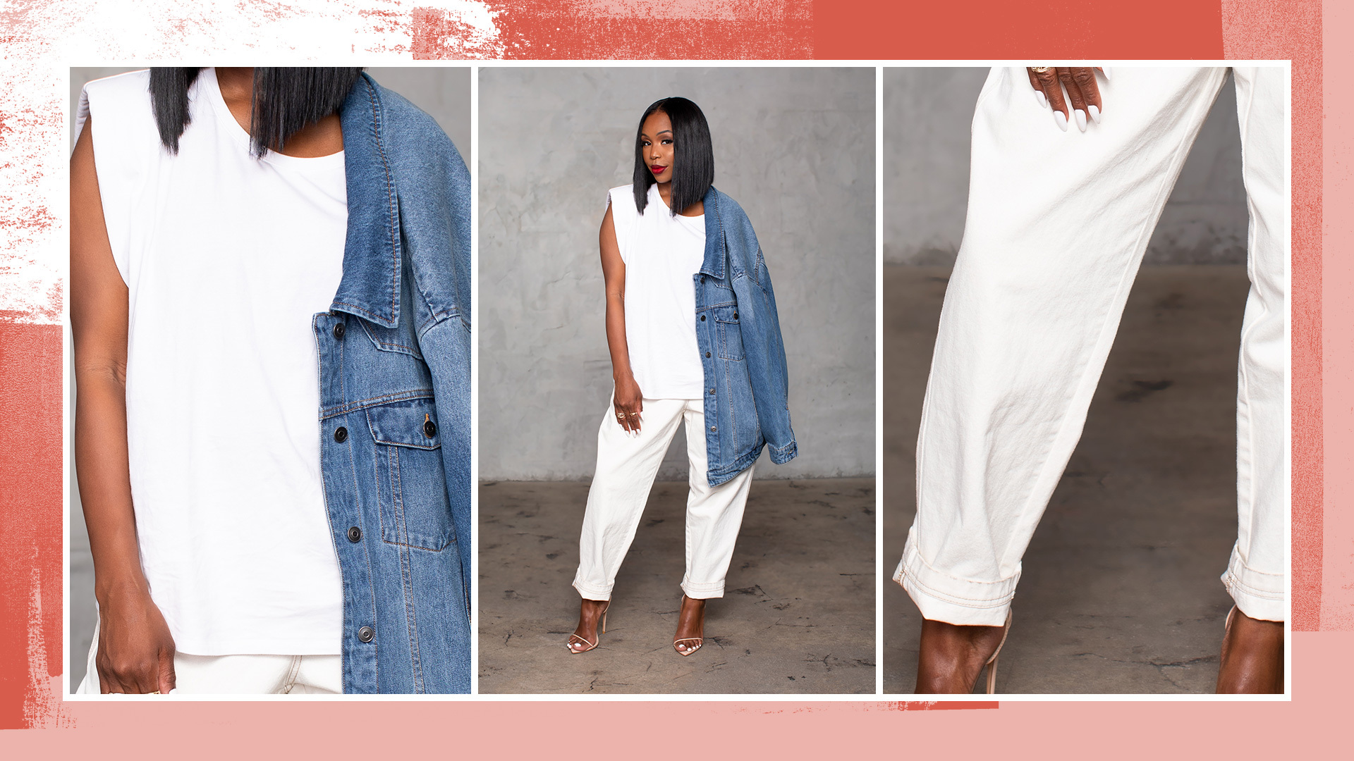 Future outlets Collective with Kahlana Barfield Brown Women's Asymmetrical Jean Jacket