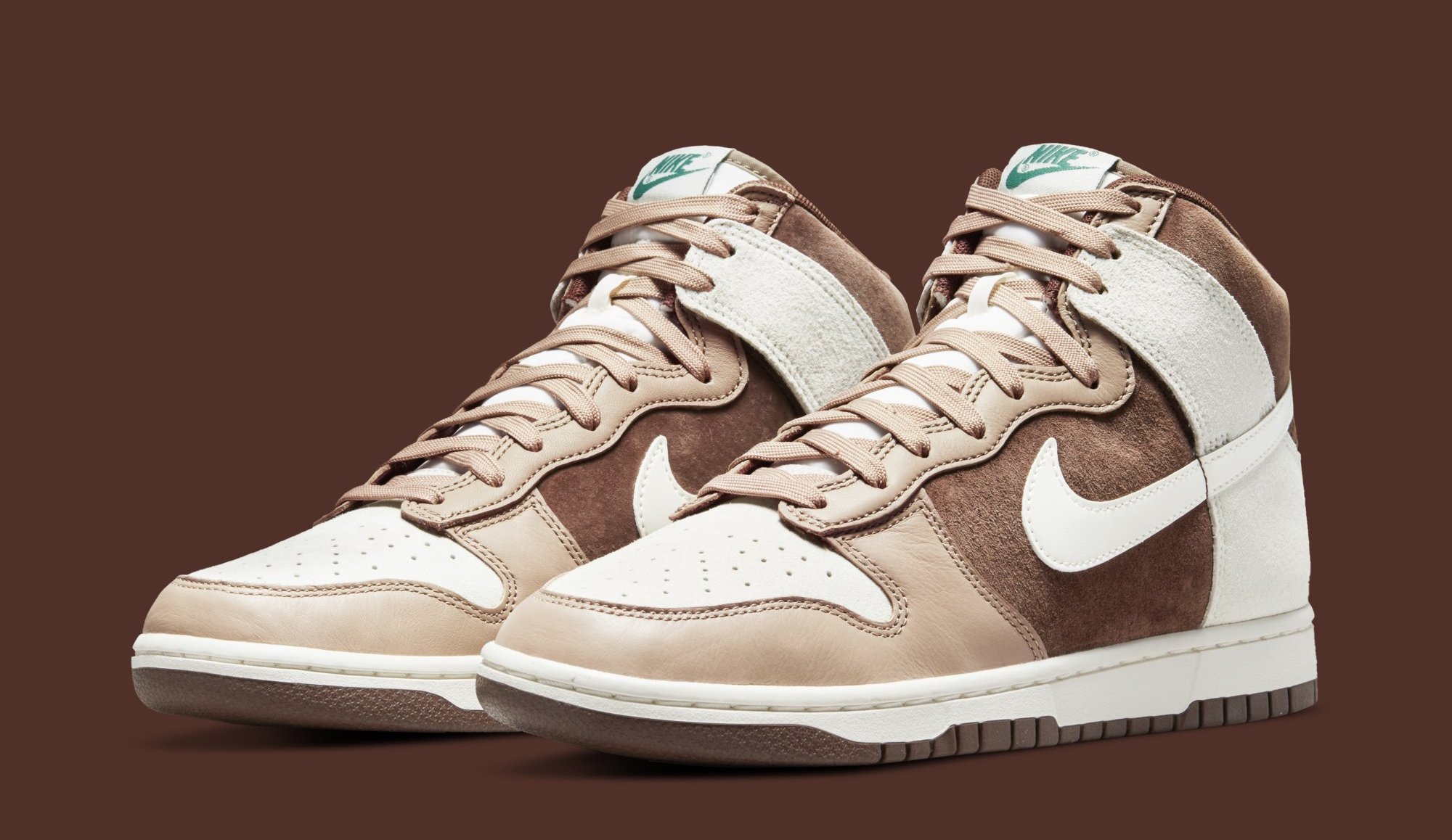 Light Chocolate' Dunk Highs Release This Month
