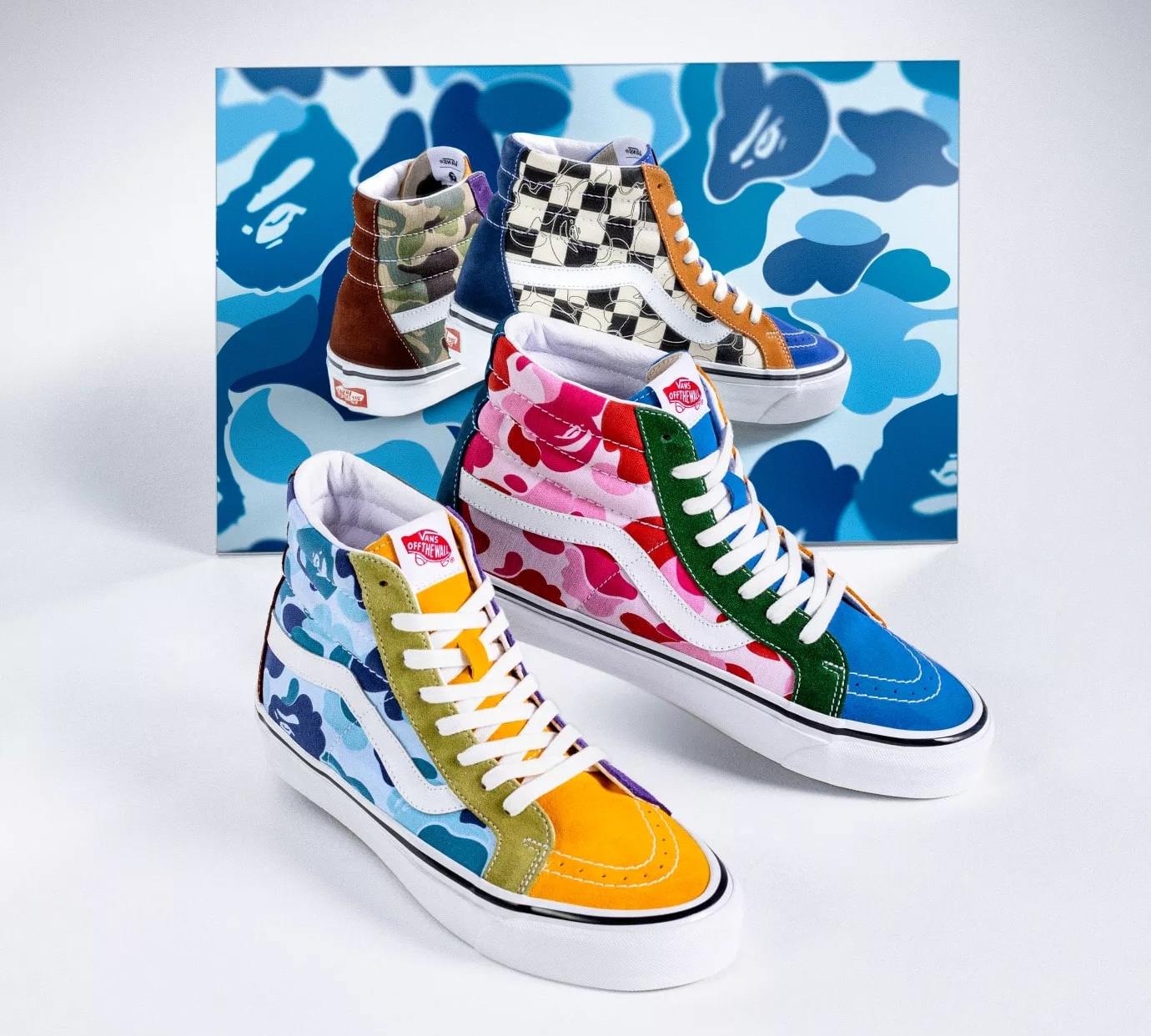 Bape x Vans Multi Camo SK8-HI Multi-Color Size 8-12 NEW | eBay