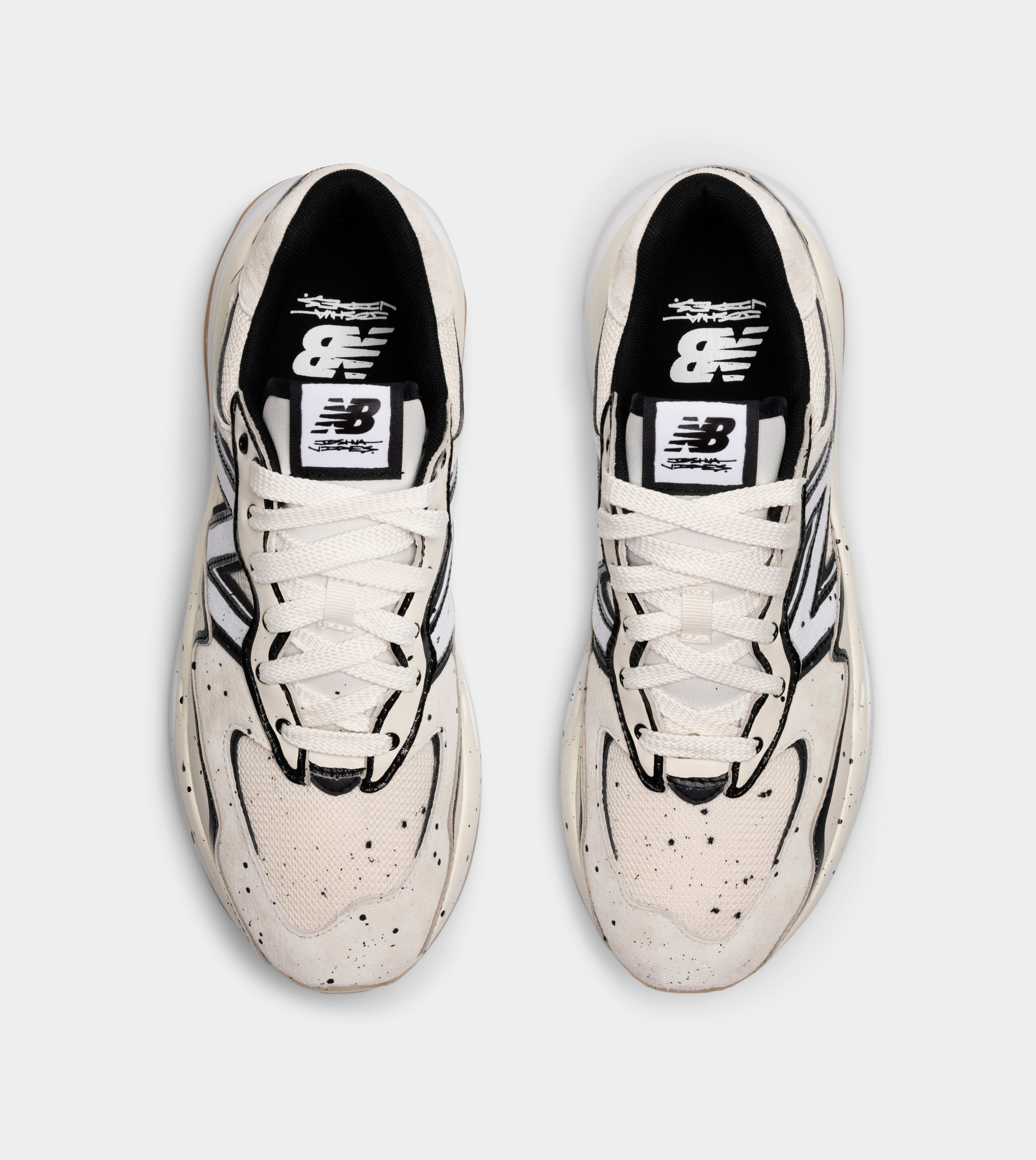 New Balance Joshua Vides 57/40 Speckled White and Black Sneakers New Balance X Joshua Vides 57/40 - YouTube main image 3