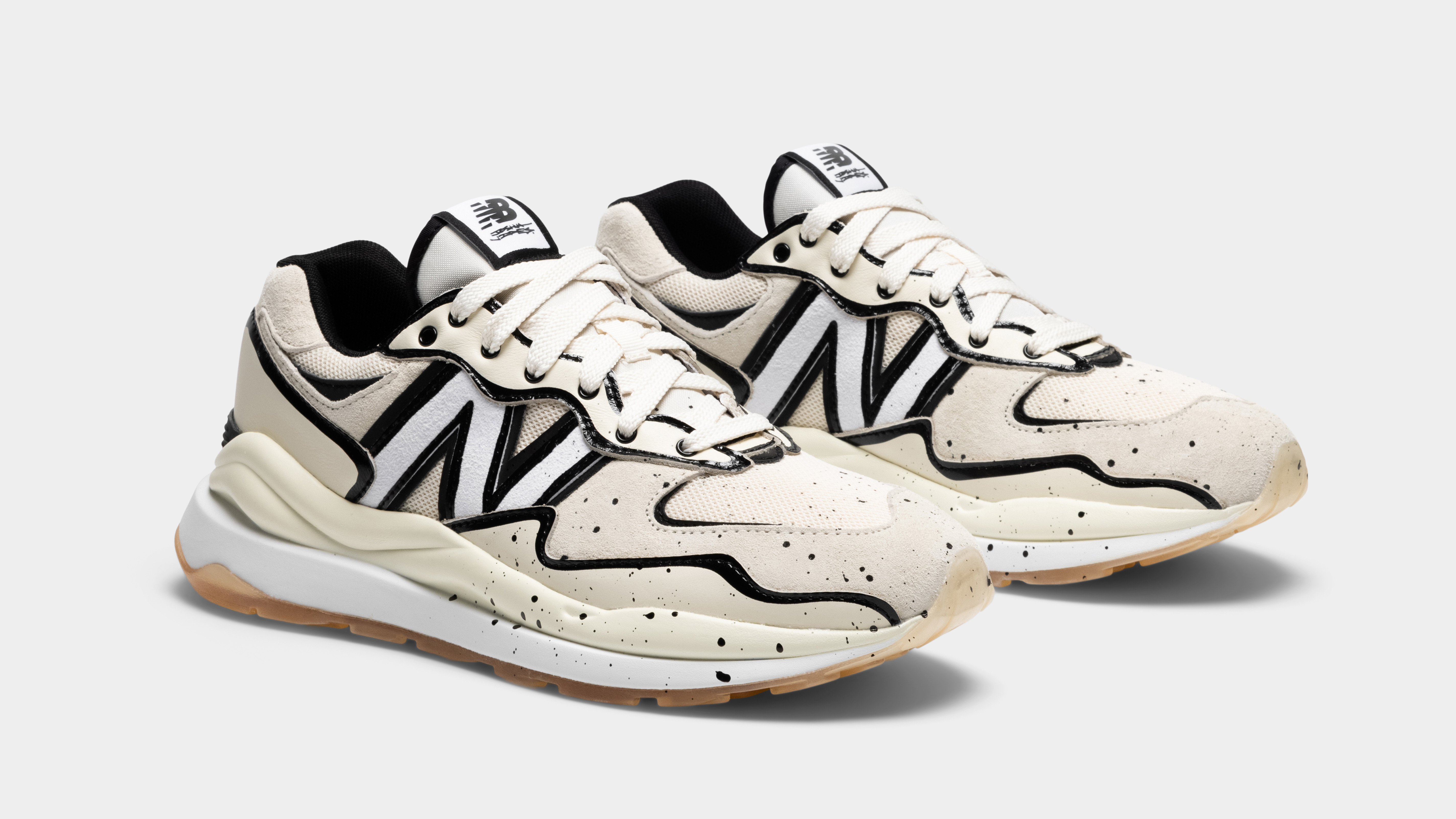 New Balance Joshua Vides 57/40 Speckled White and Black Sneakers New Balance X Joshua Vides 57/40 - YouTube main image 4