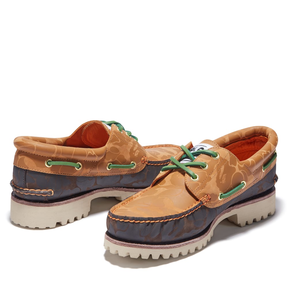 【BAPE × Timberland】 3eye lug shoes 28.5 Timberland x Bape Hand Sewn Boat Shoes Mens 13 Wheat Nubuck