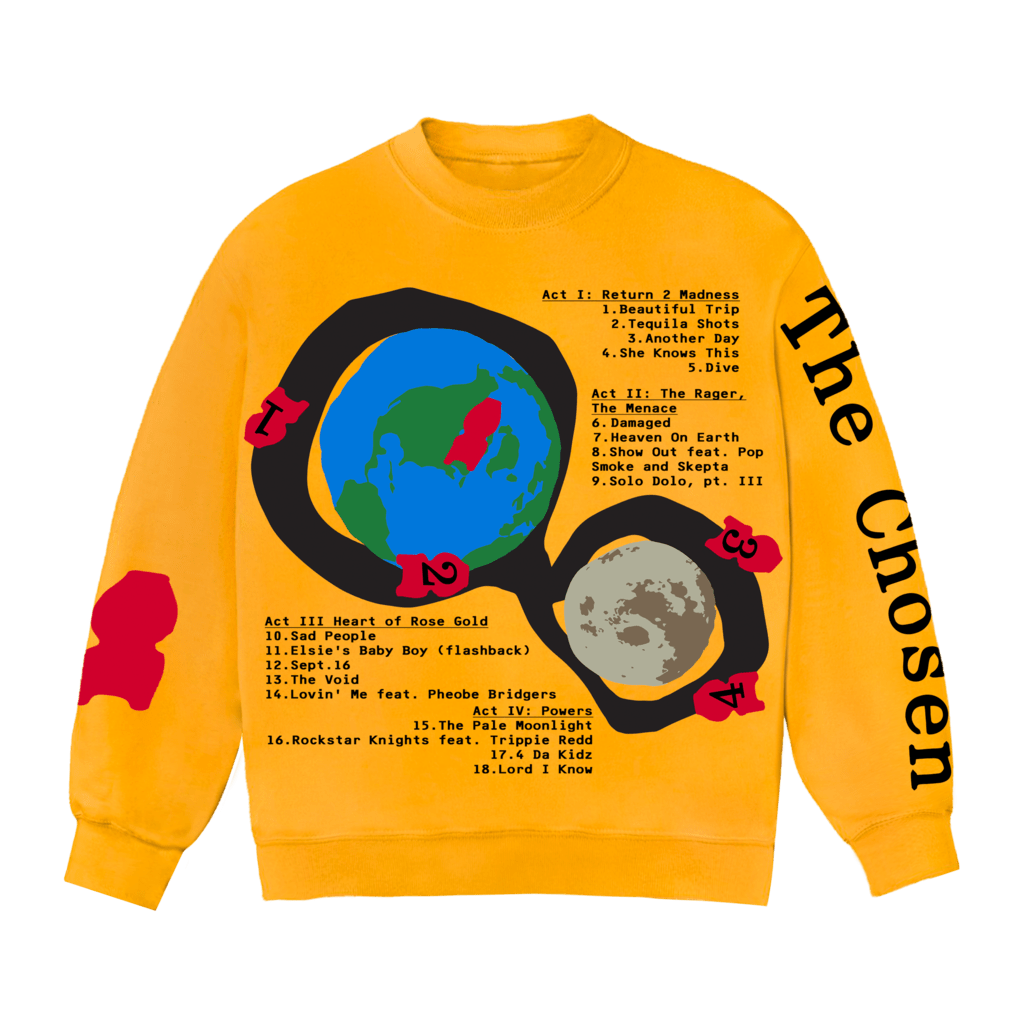 人気話題！CPFM Cactus Plant Flea Market Moon Sun Crewneck Kid Cudi Connects With Cactus Plant Flea Market for 'Man