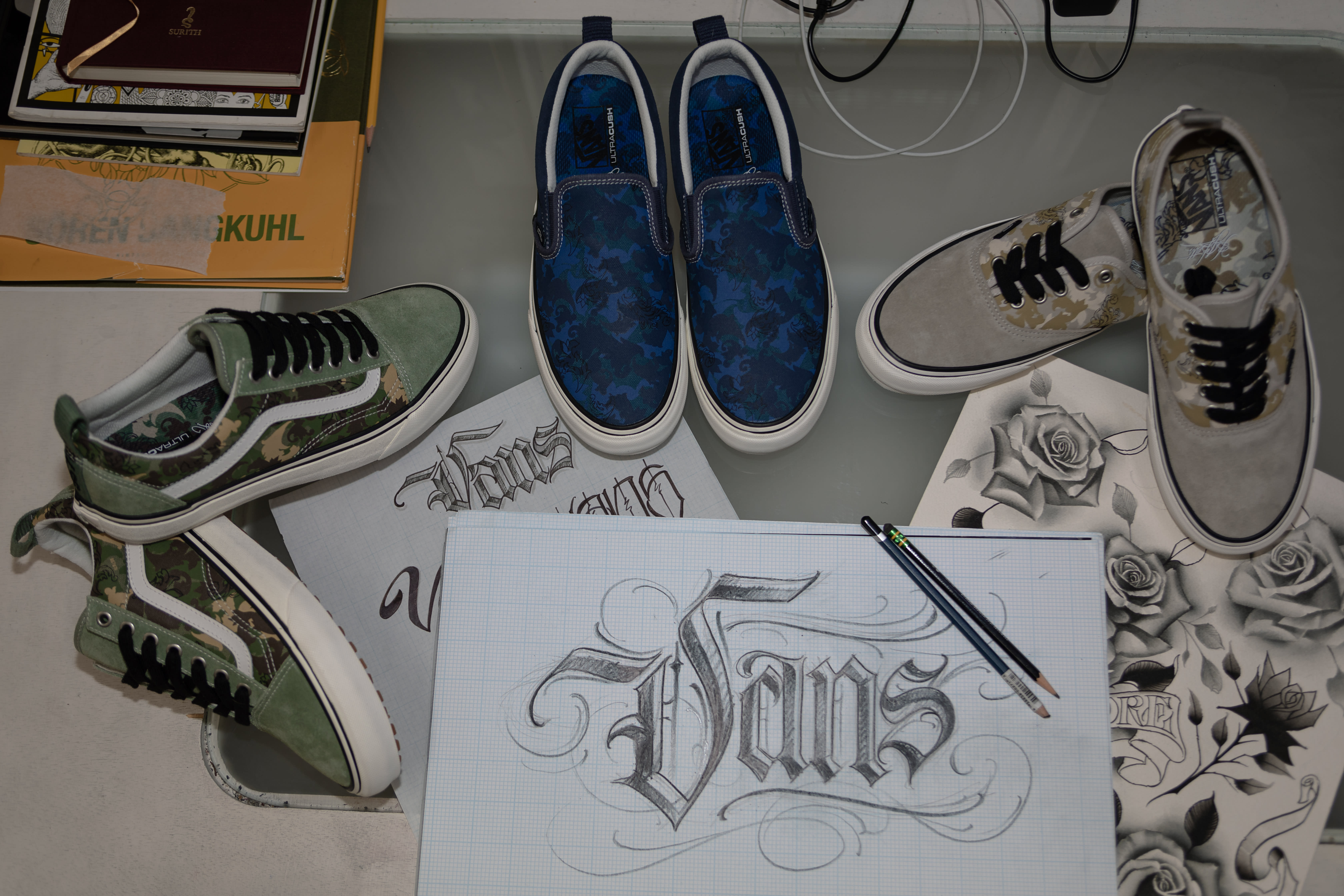 NEW Vans Shoes Authentic UC BJ Betts Tattoo Goat Grey Morn Mens 13 BJ Betts and Vans Team Up for the First Time Ever main image 2
