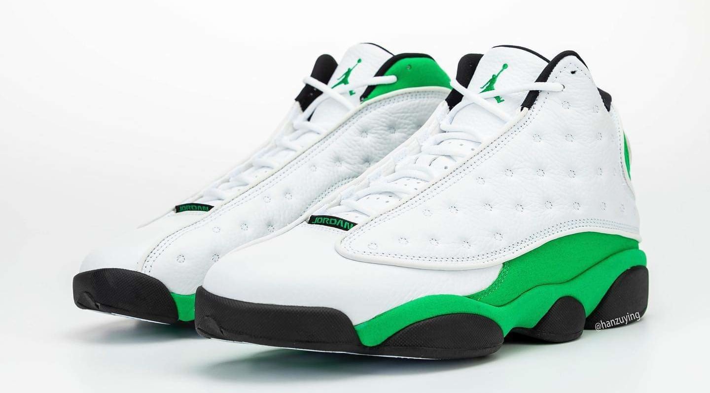 Green and white jordan 13 online