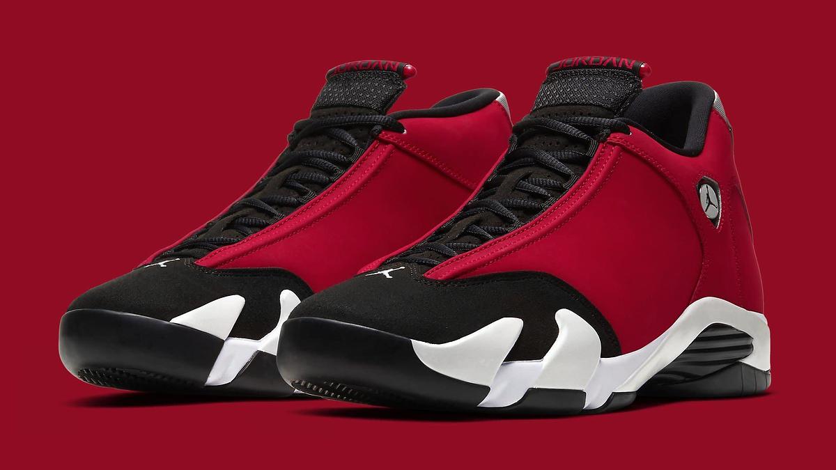 Red and black jordan 14 online