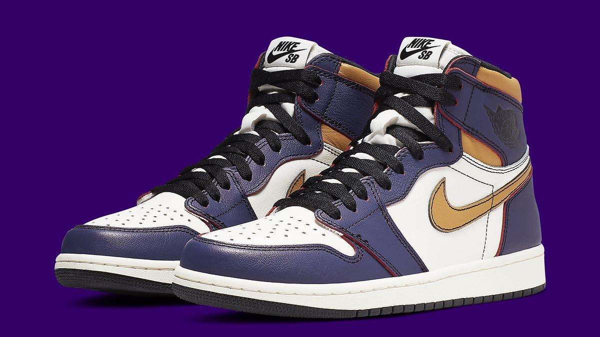 Jordan 1 sb lakers release date best sale