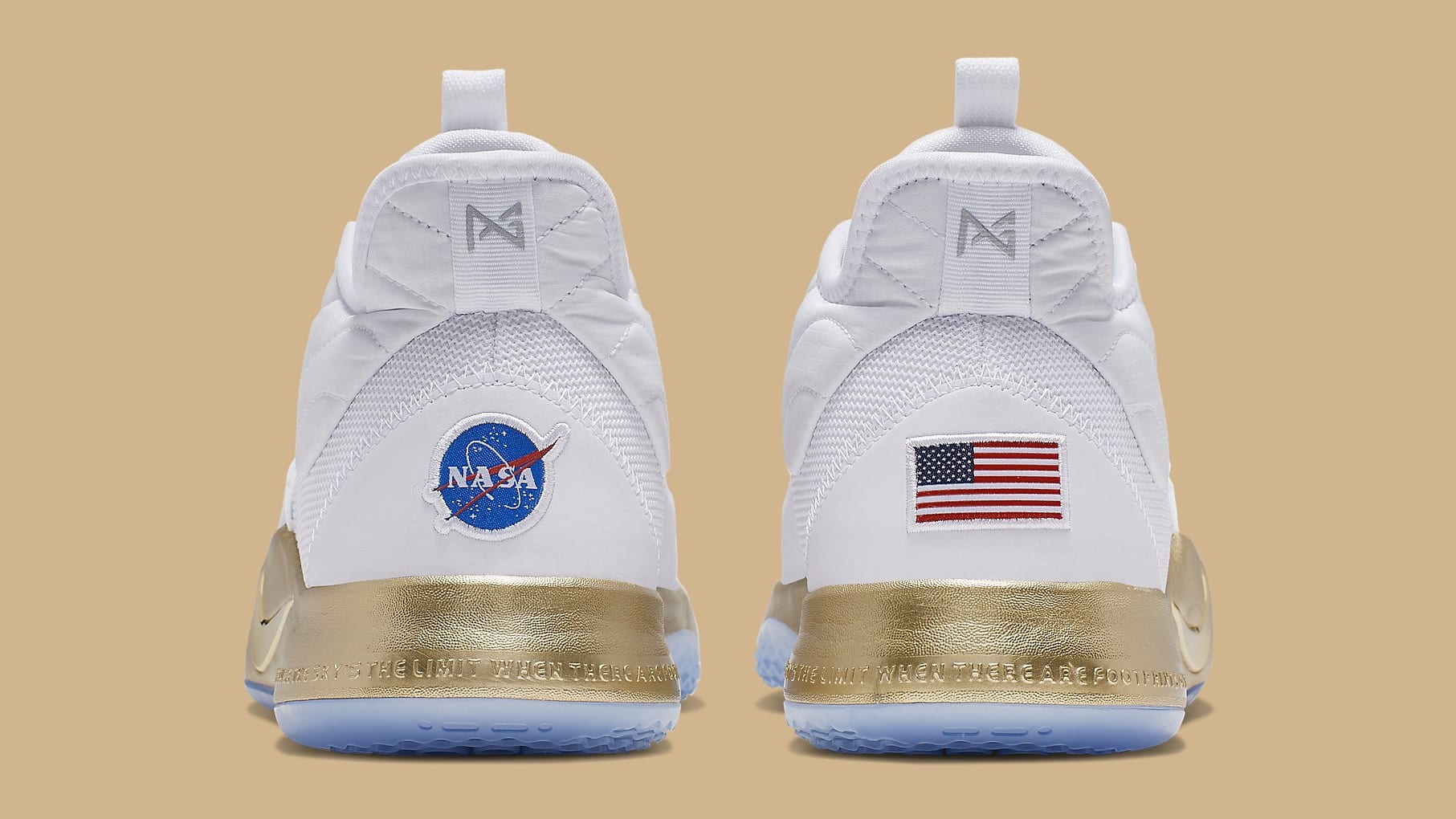 Nike pg 3 nasa white gold best sale