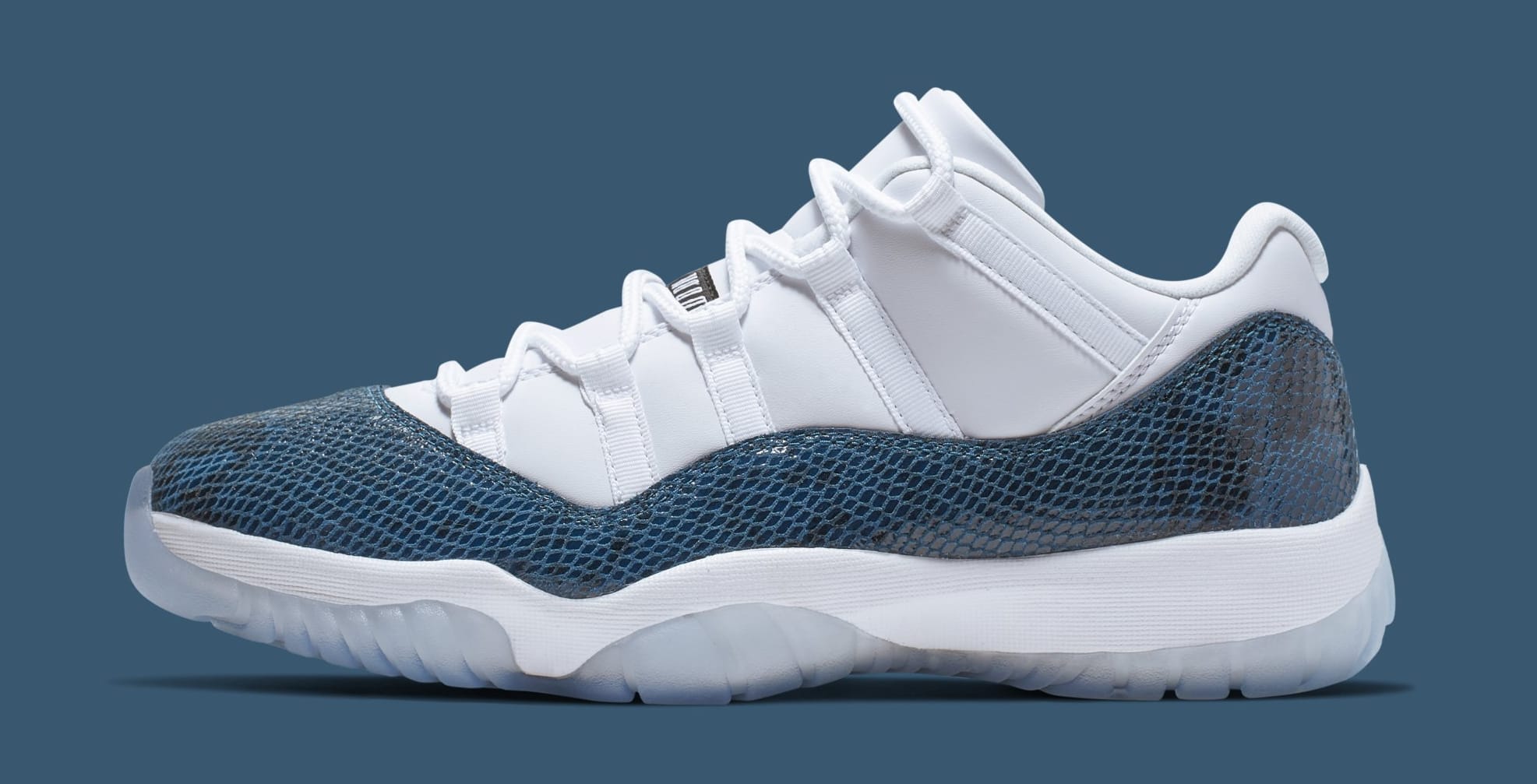 Blue and white snakeskin 11s hotsell