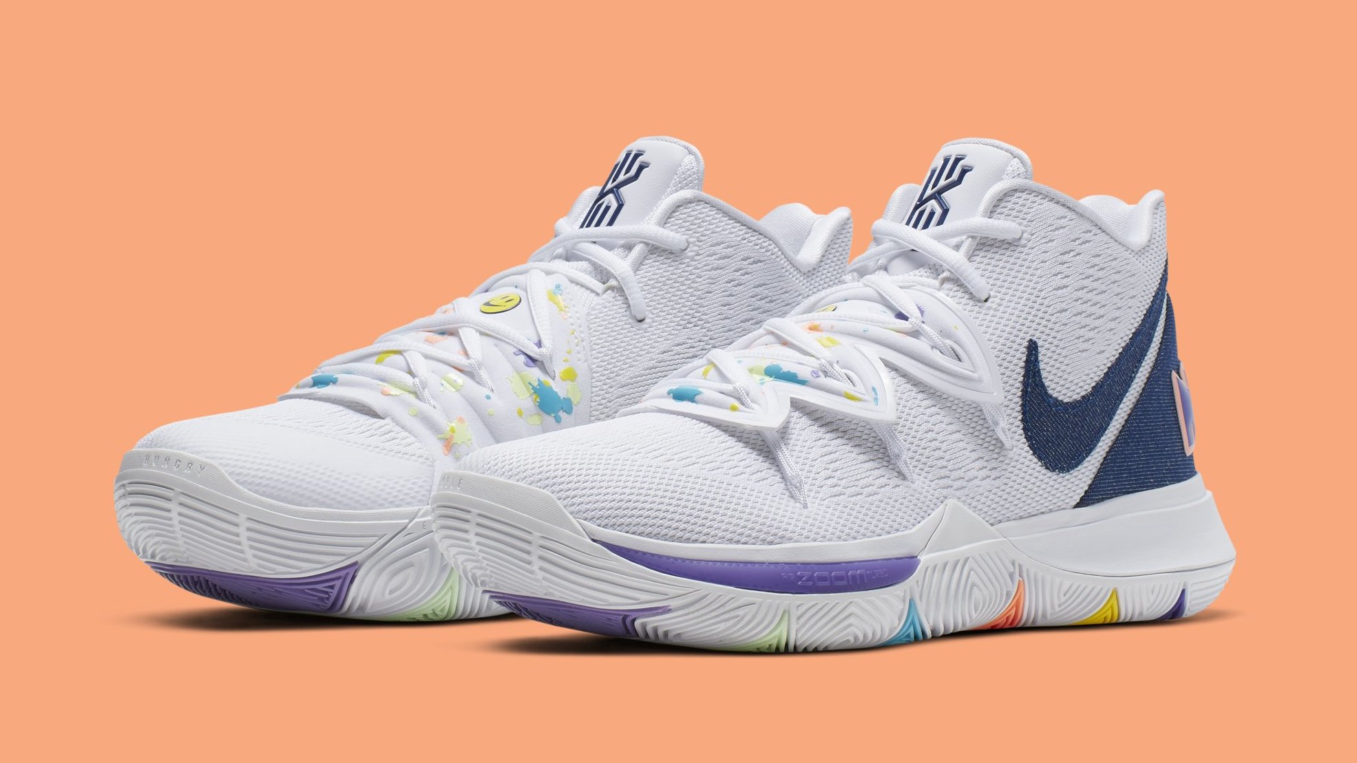 Smiley face kyrie 5 on sale