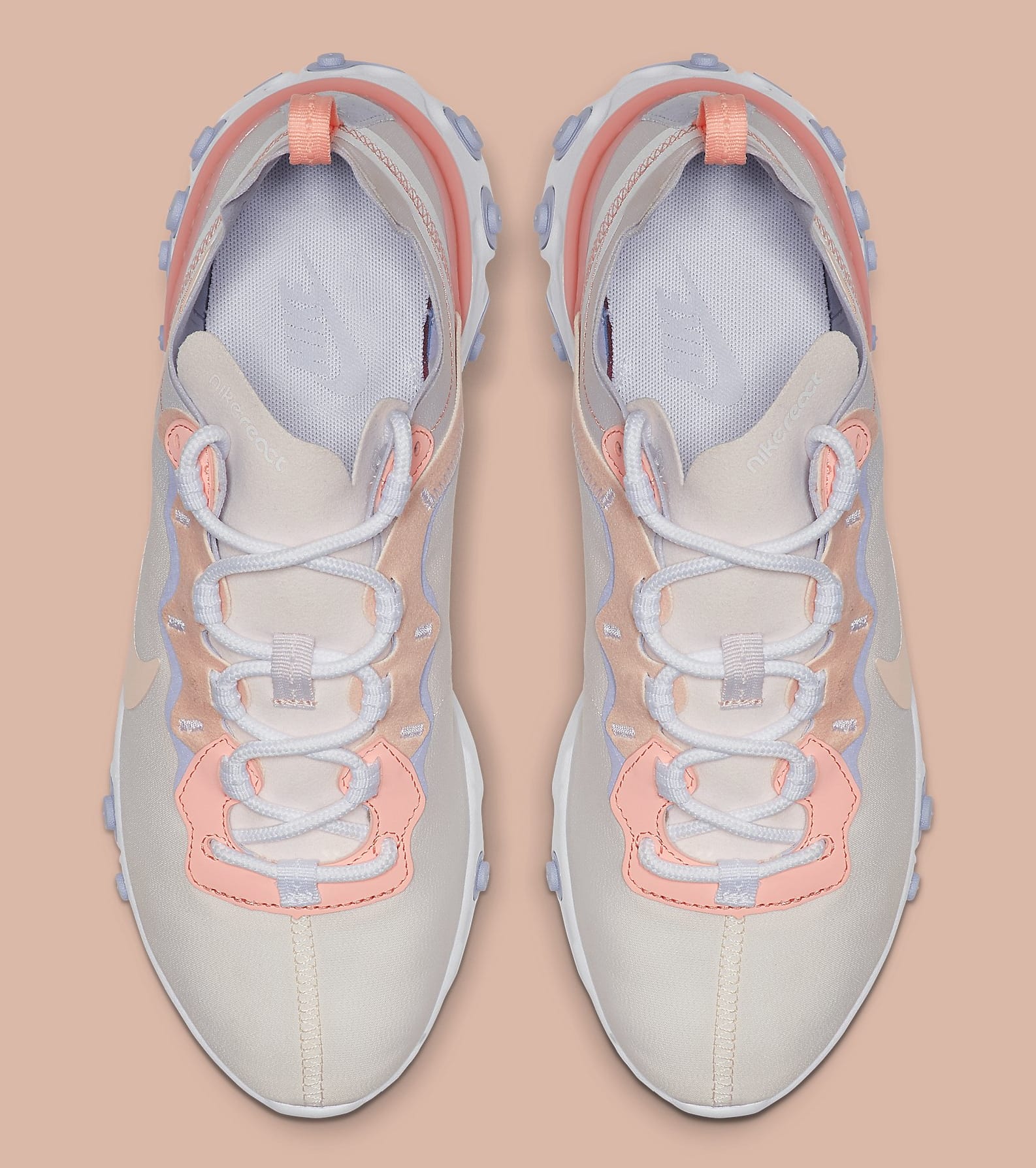 靴 Nike React Element 55 Pale Pink Coral Nike Women's React Element 55 Pale Pink Running Shoes BQ2728