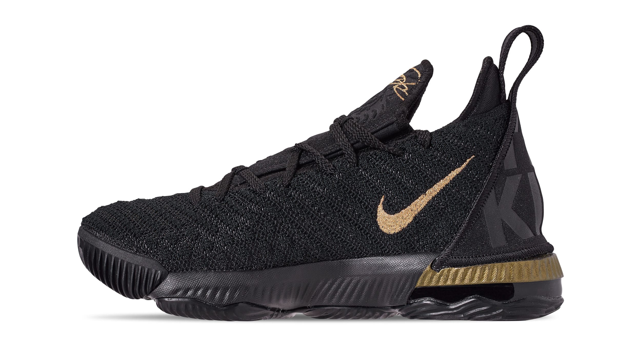 Lebron 16 black metallic gold best sale