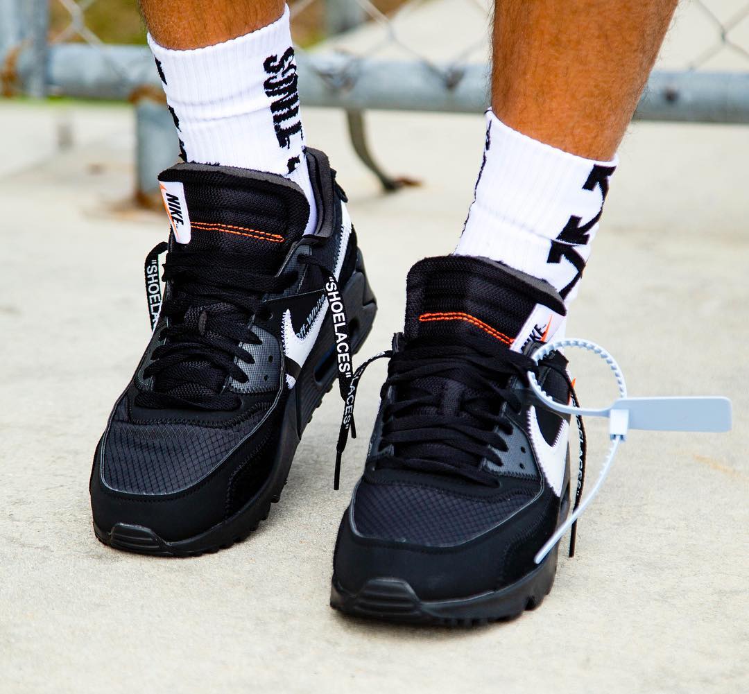 Black/cone' off-white x nike air max 90 best sale