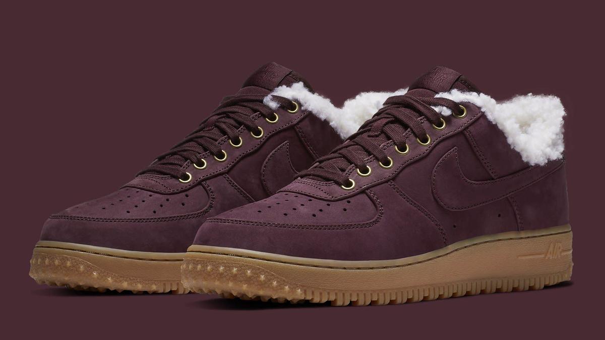 Nike air force 1 premium winter burgundy hotsell