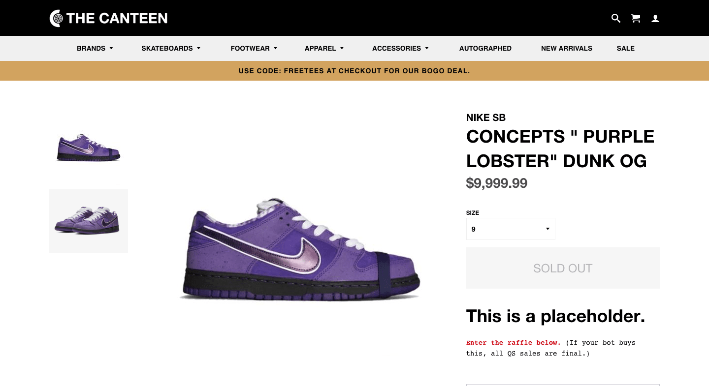 Purple lobster stockx best sale