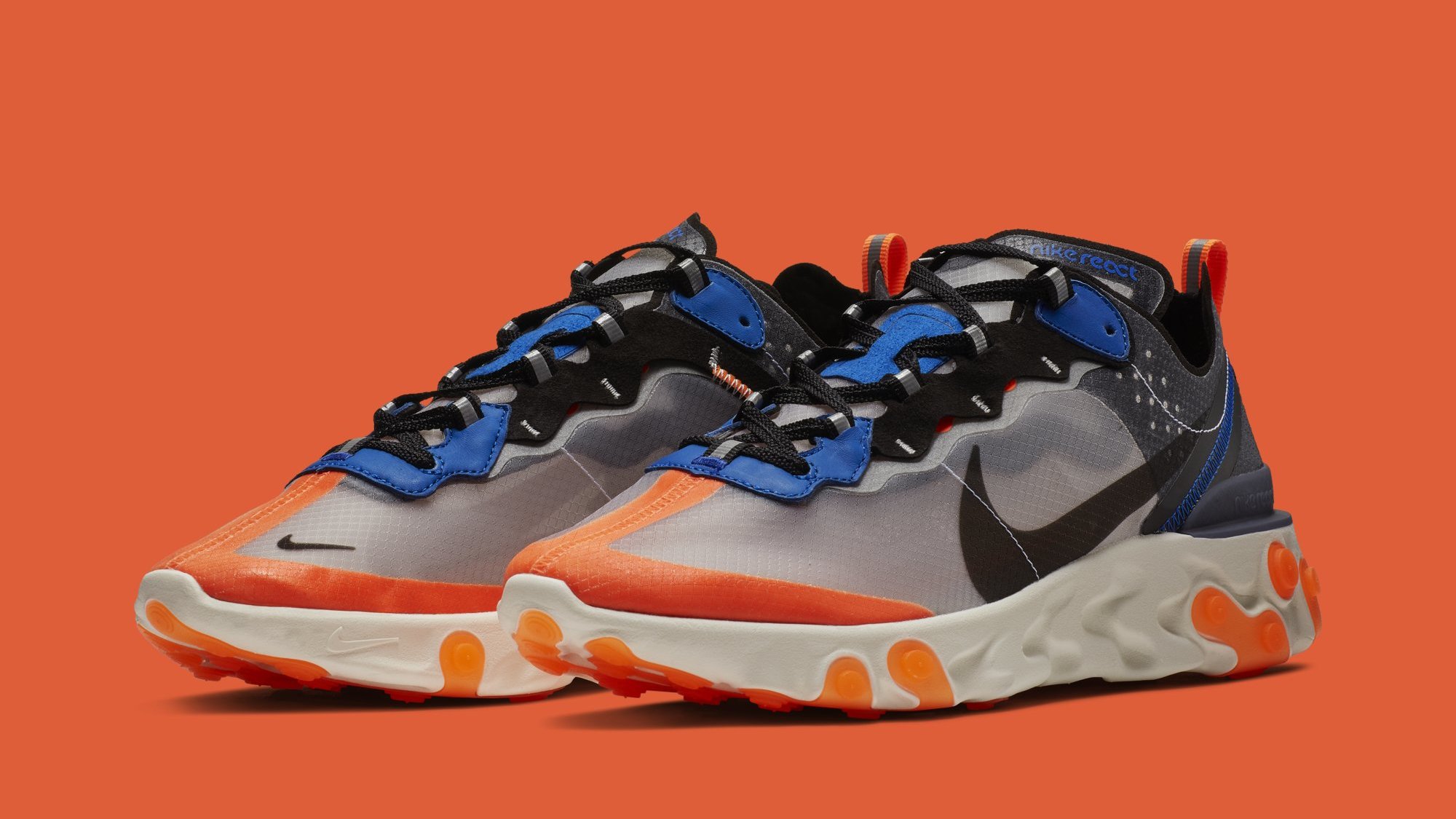 Nike react element shops 87 orange and blue