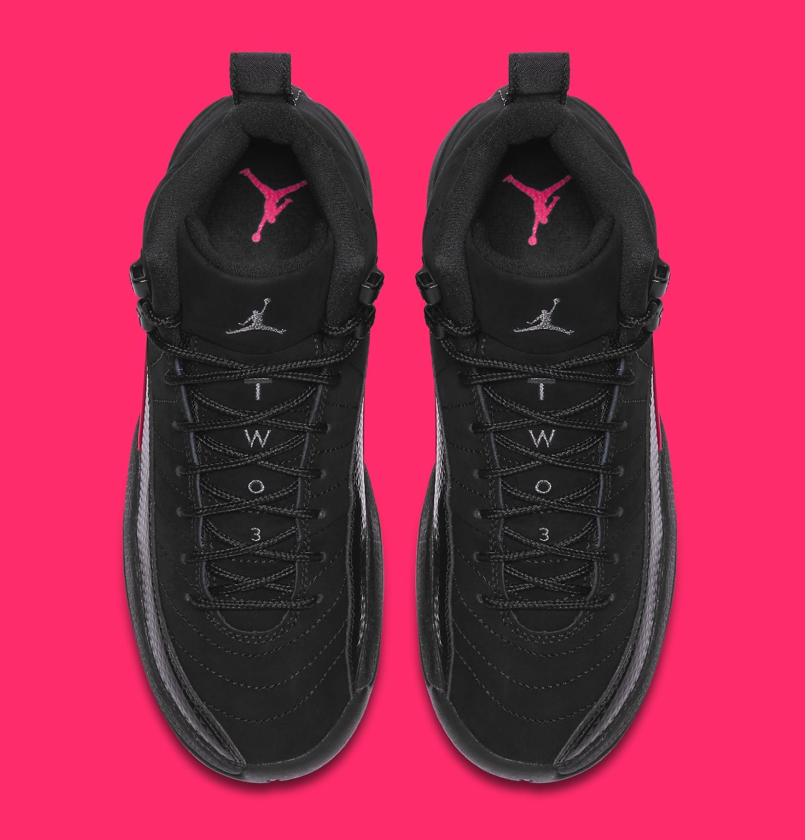 Black and hot pink jordan 12s best sale