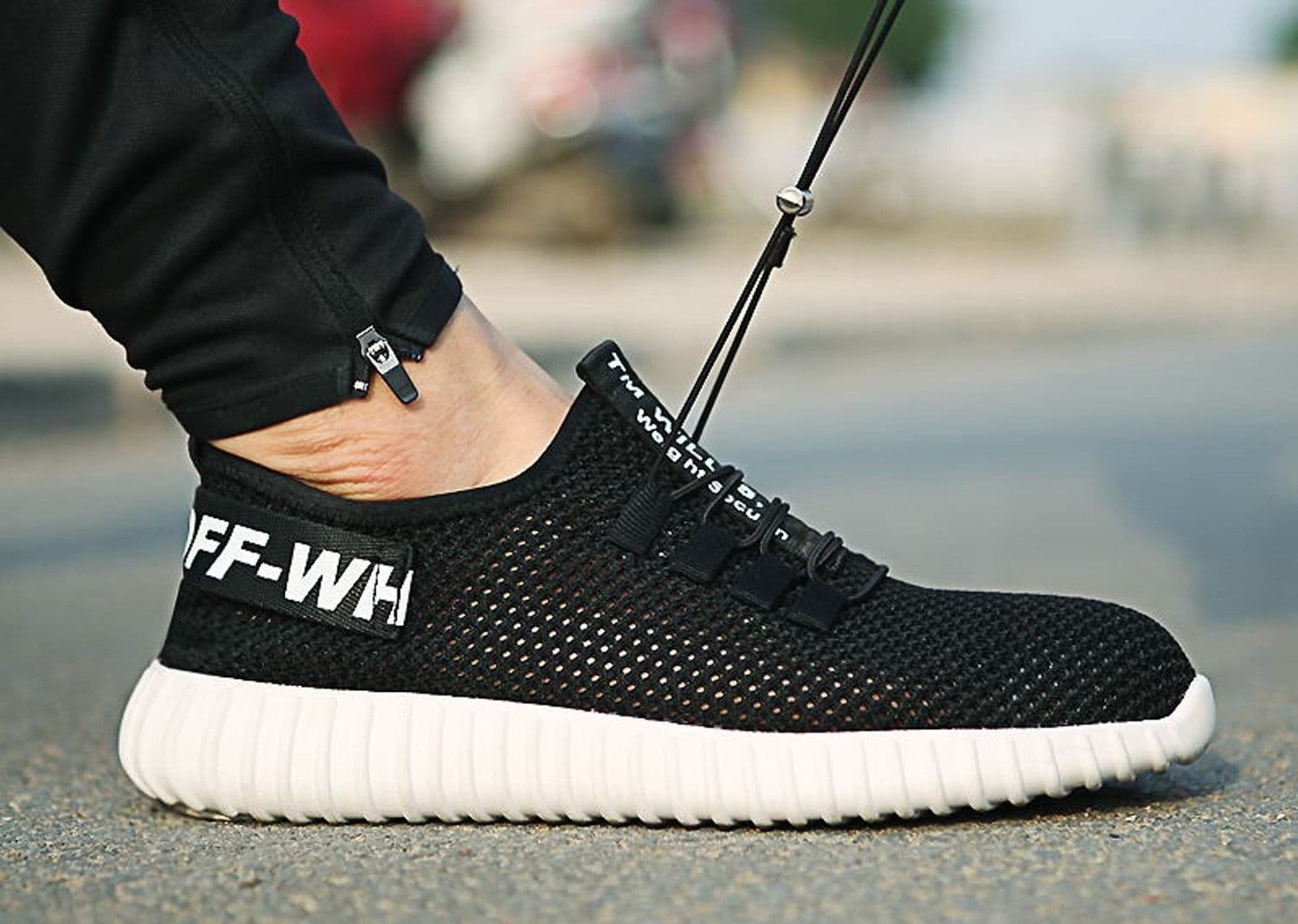 Off white steel toe sneakers hotsell