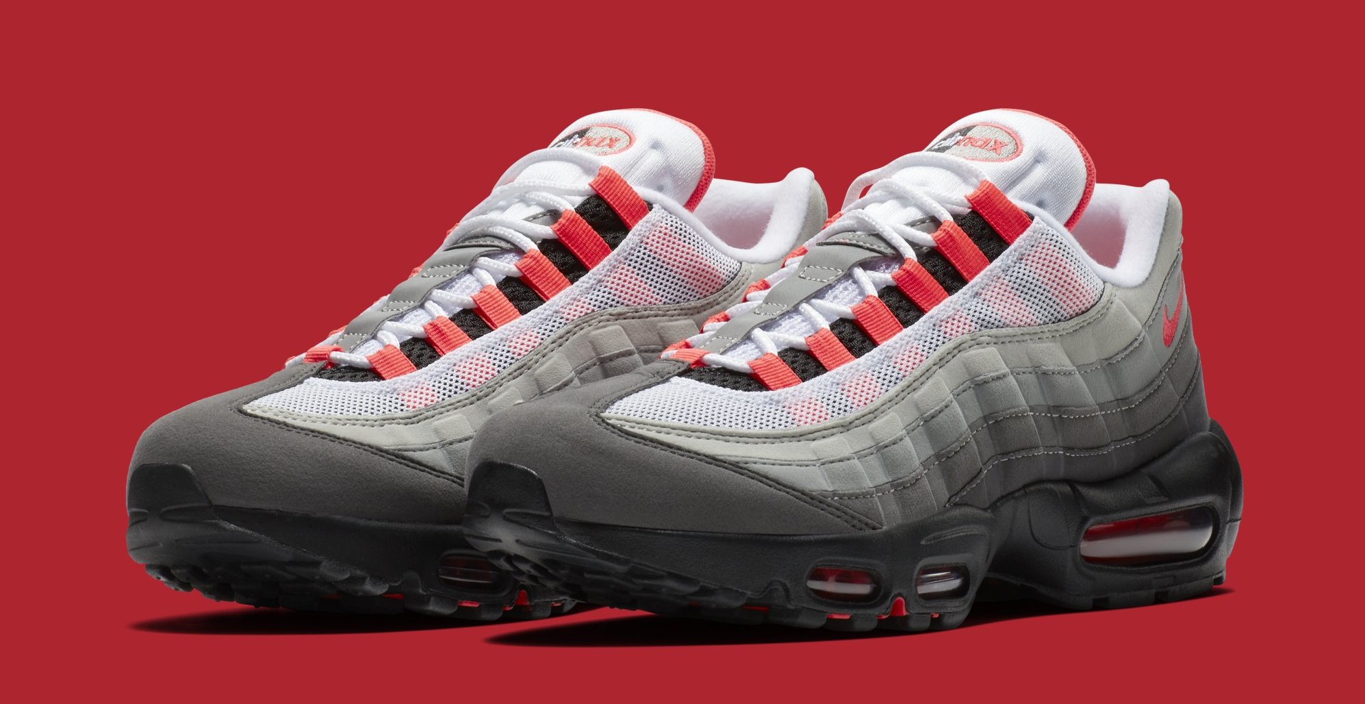 Nike air max 95 essential white solar red hotsell