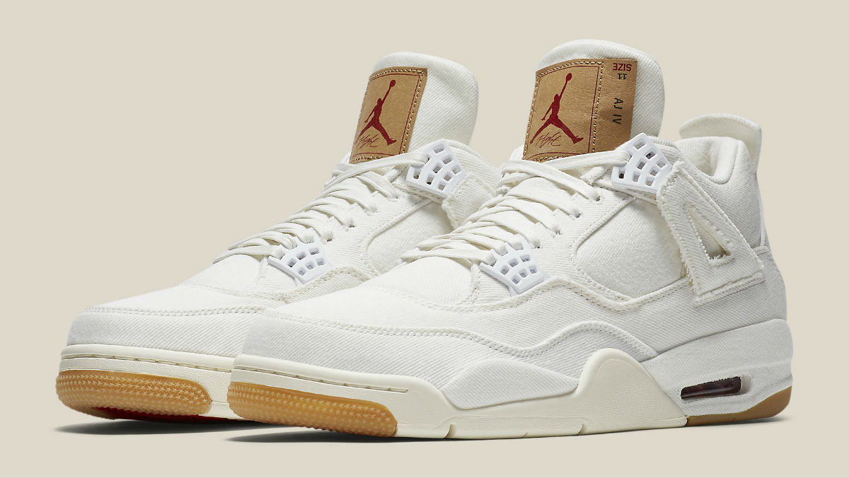 White Levi s x Air Jordan 4s Get a Confirmed Release Date