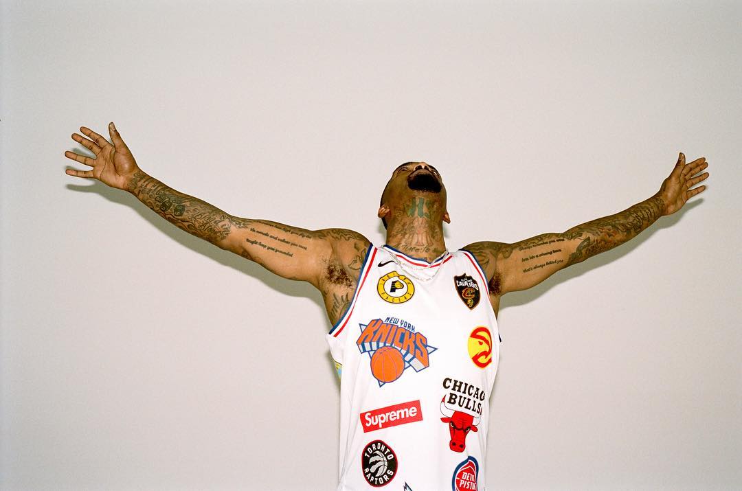 J.R. Smith Helps Supreme Unveil Logo-Covered Nike x NBA U