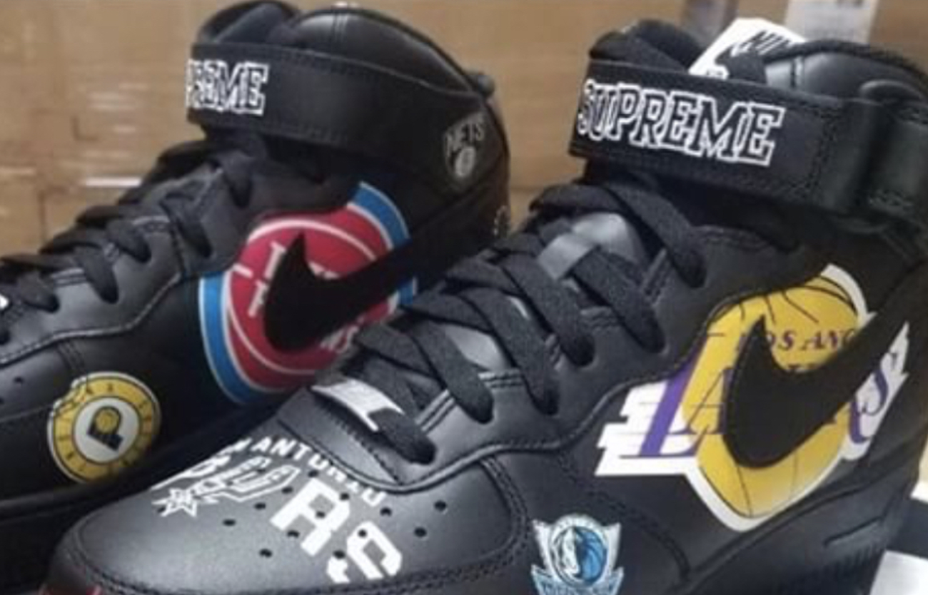 Supreme x Nike AF1 Mids Have All-Over NBA Team Logos