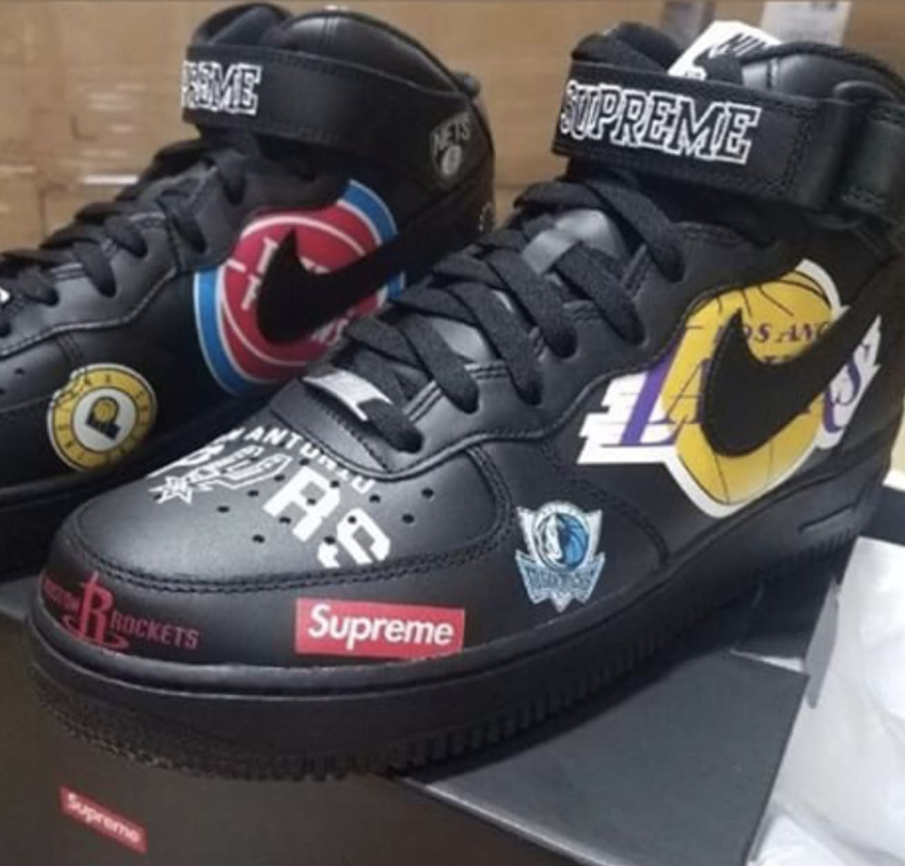 Supreme x Nike AF1 Mids Have All-Over NBA Team Logos
