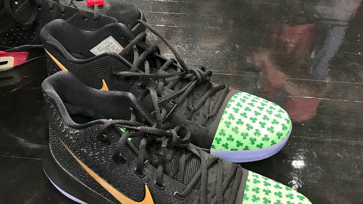 Kyrie Irving Dons Celtics Sneakers Ahead of Boston Debut