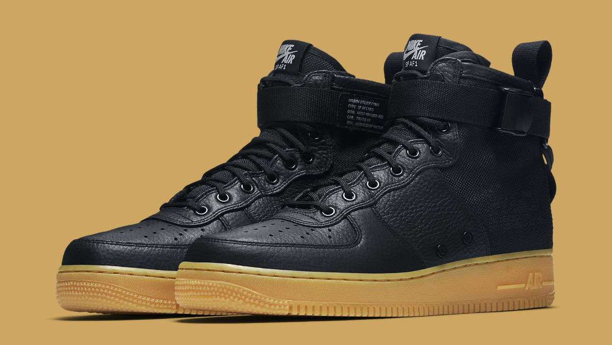 Nike sf af1 mid black gum best sale