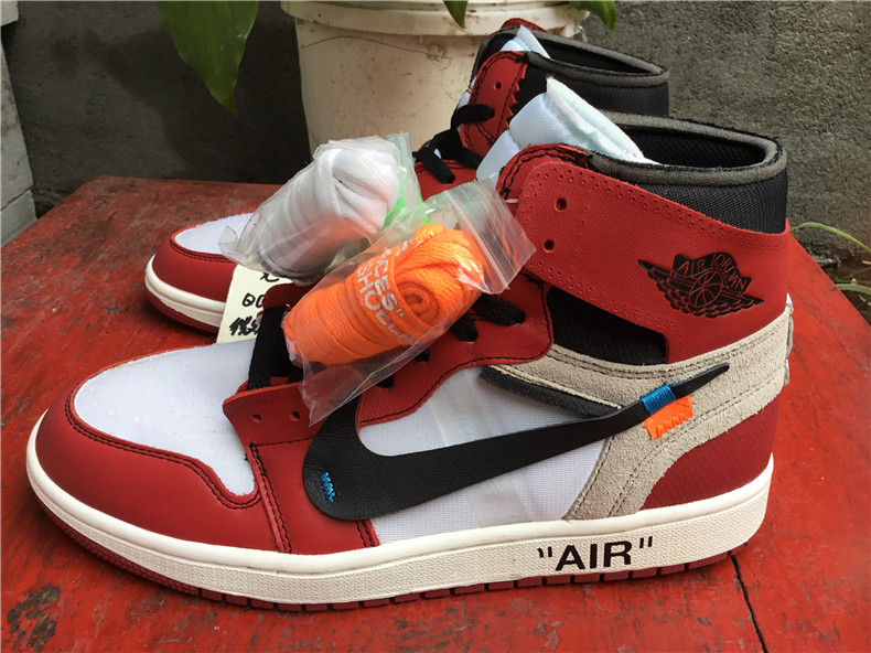 Off white x jordan 1 red best sale