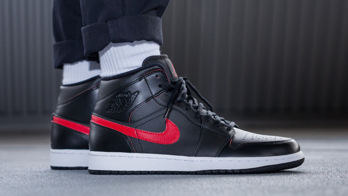 Jordan 1s Mids Black Team Red Retro Jordan Air Jordan 1 Mid – DTLR main image 2