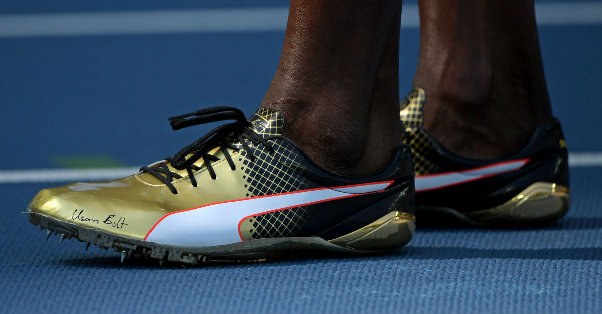 Here s the Gold Shoes Usain Bolt Is Wearing to Dominate t