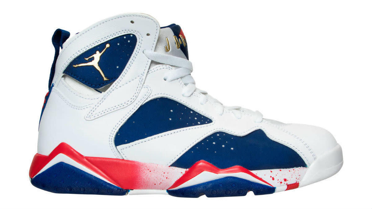 Air Jordan 7 (VII) Retro Olympic White / Metallic Gold-Midnight hot Navy-True Red