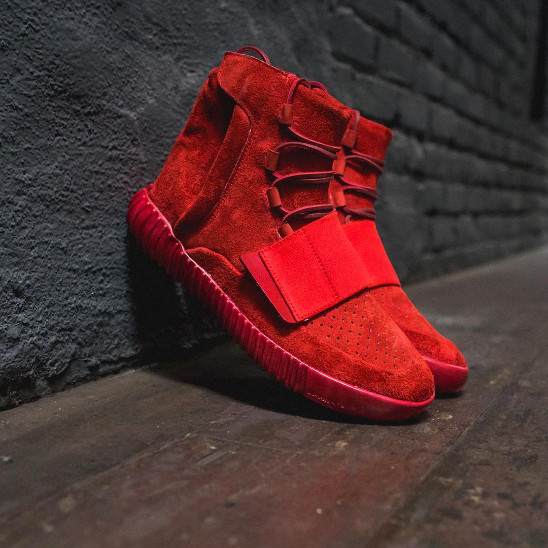 A Customizer Made Red October adidas Yeezy 750 Boosts