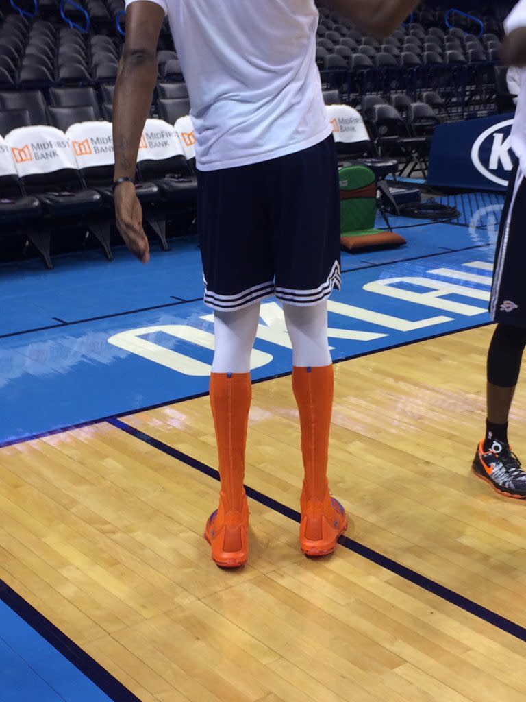 Kevin Durant Really Has Sneakers That Run Up To His Knees