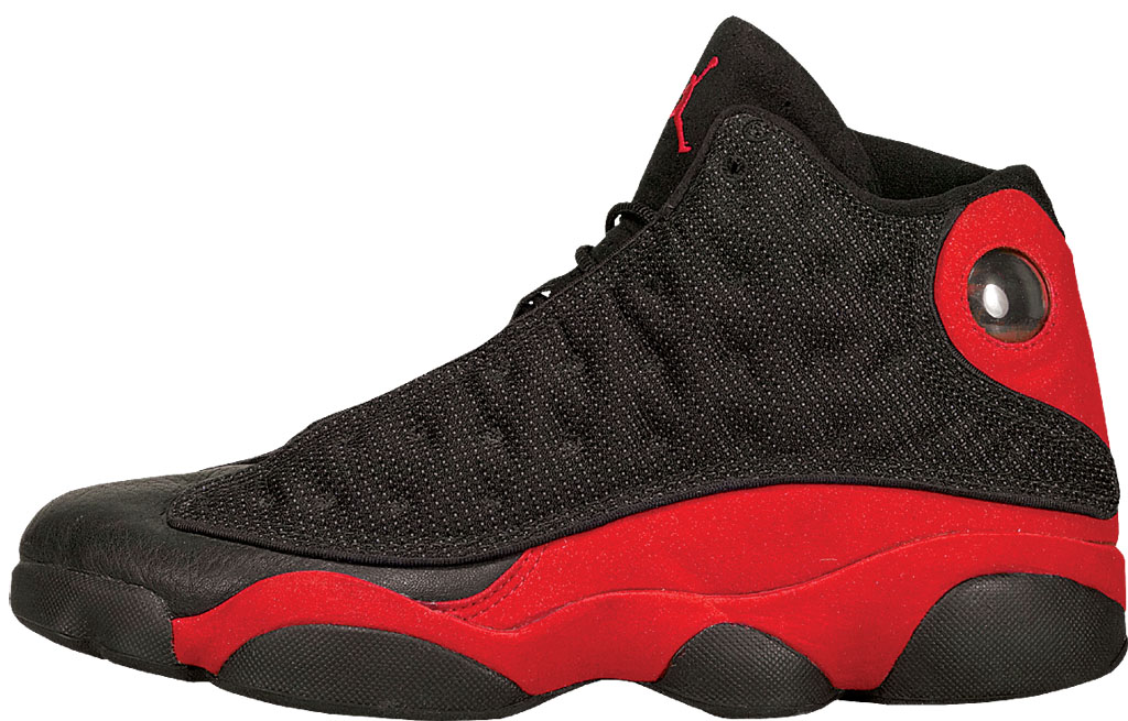 Fake jordan 13 black and fashion red