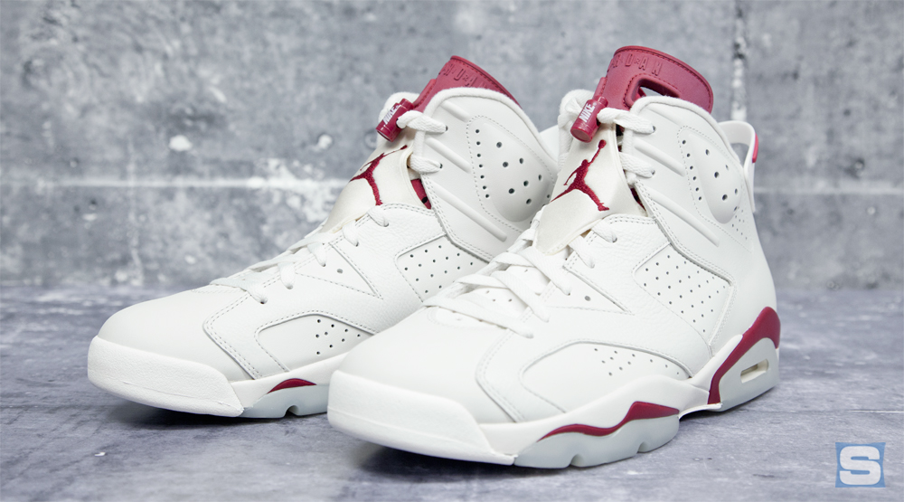 Burgundy jordans 6 hotsell