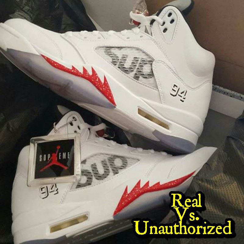 How To Tell If Your White Supreme Air Jordan 5s Are Real or Fake