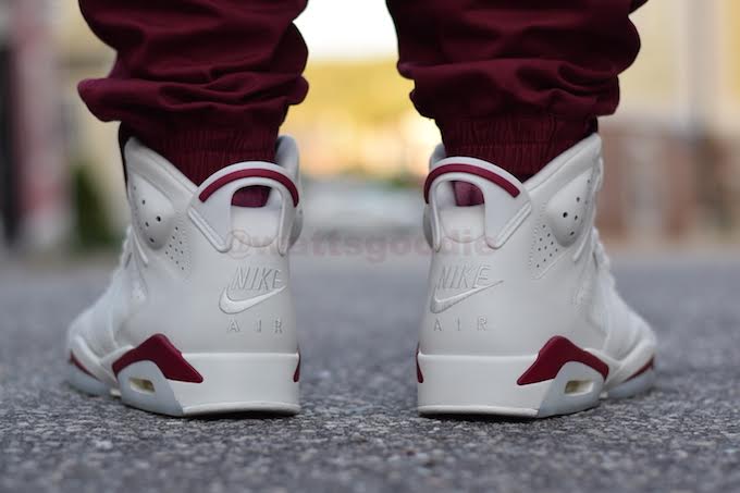 Jordan 6 maroon on feet online