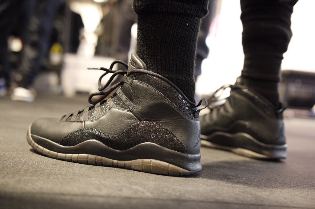 Jordan 10 ovo black on feet best sale