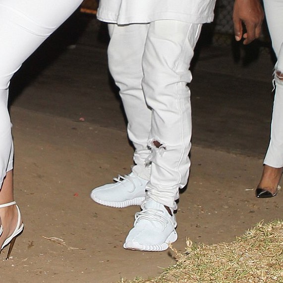 Kanye West Debuts All White adidas Yeezy 350 Boost