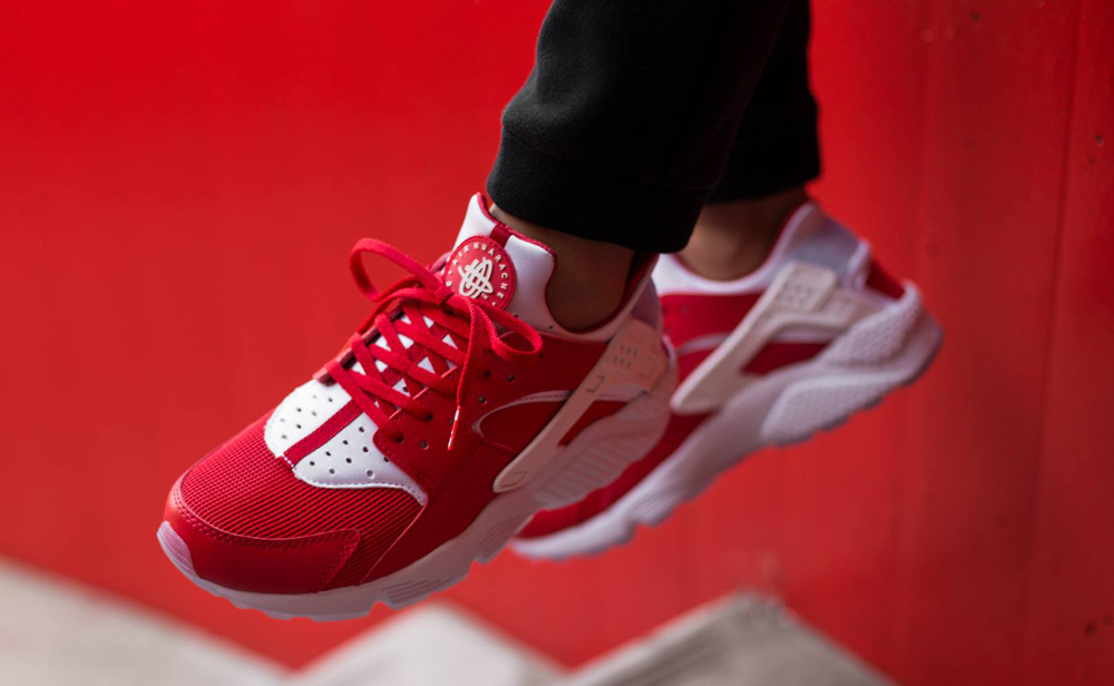 All red huaraches on feet hotsell