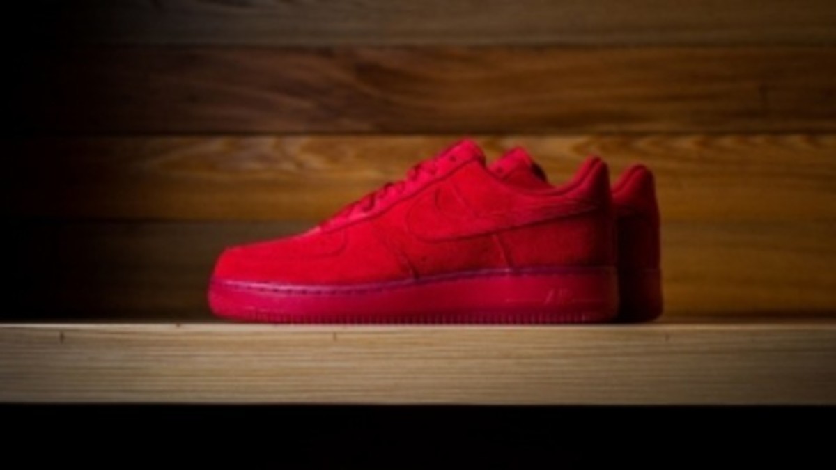 Red suede high top air force ones deals