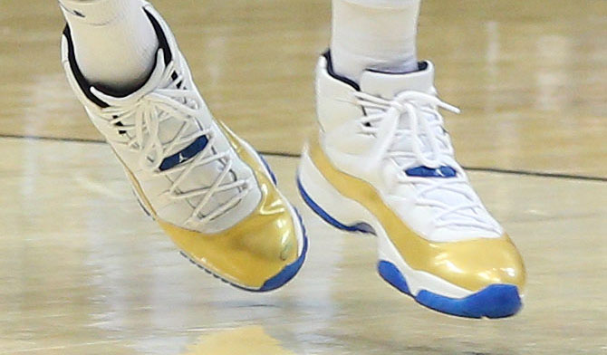 Jordan 11 blue and yellow best sale