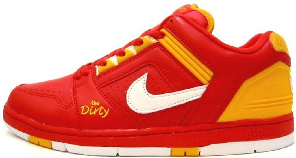 NIKE AIR FORCE 2 LOW THE DIRTY outlets RED YELLOW - SIZE 9