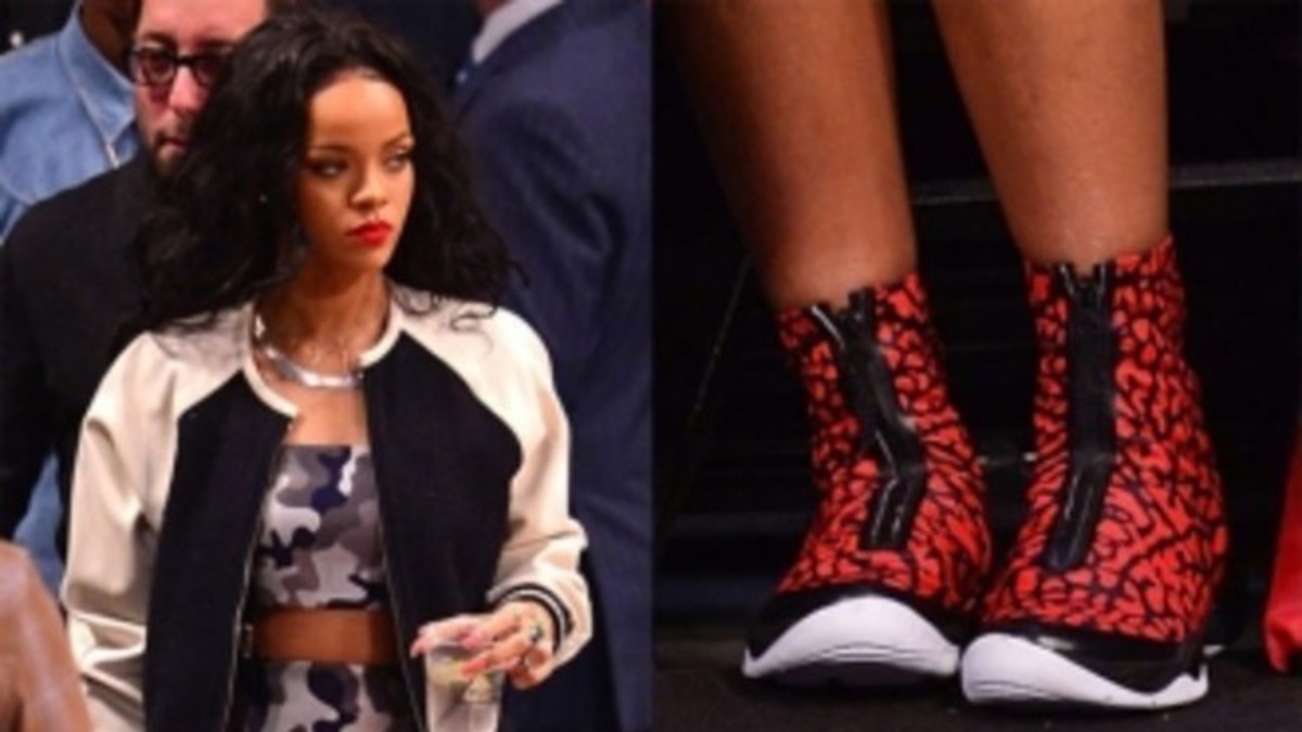 SoleWatch Rihanna Wears Air Jordan XX8 Red Elephant